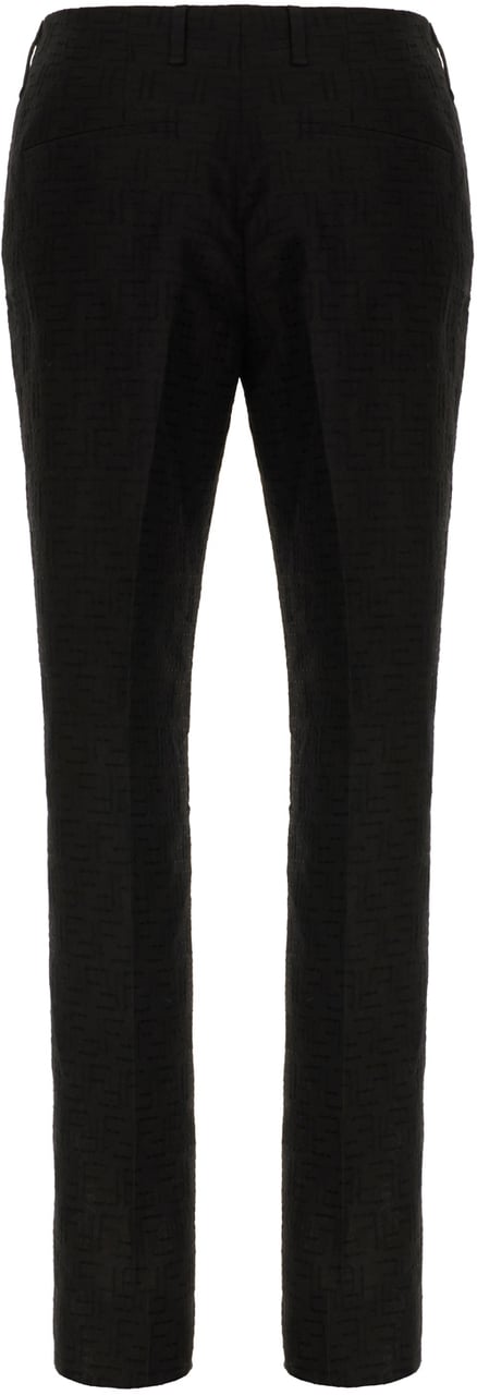 Fendi Fendi Black linen blend pants Zwart