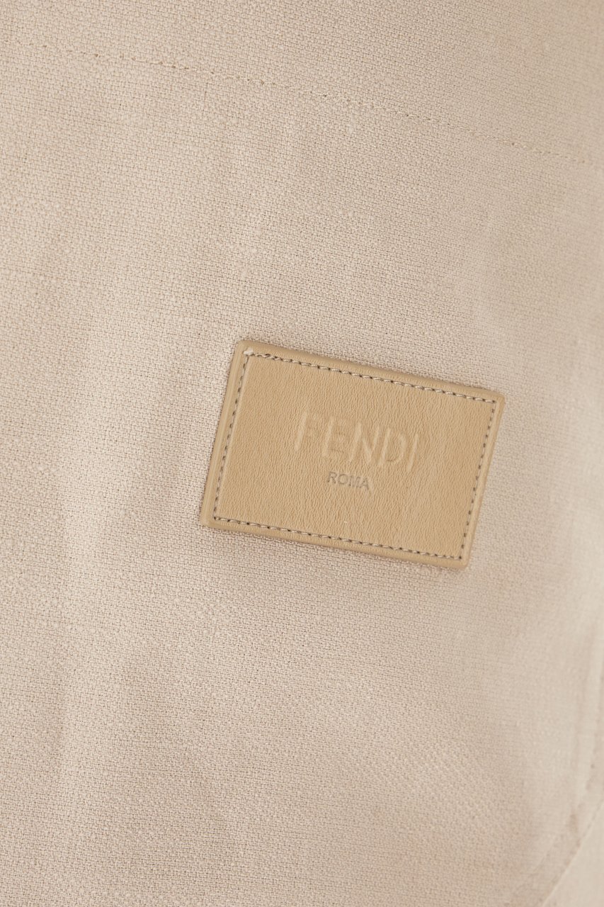 Fendi Fendi Sand stretch linen bermuda short Neutraal