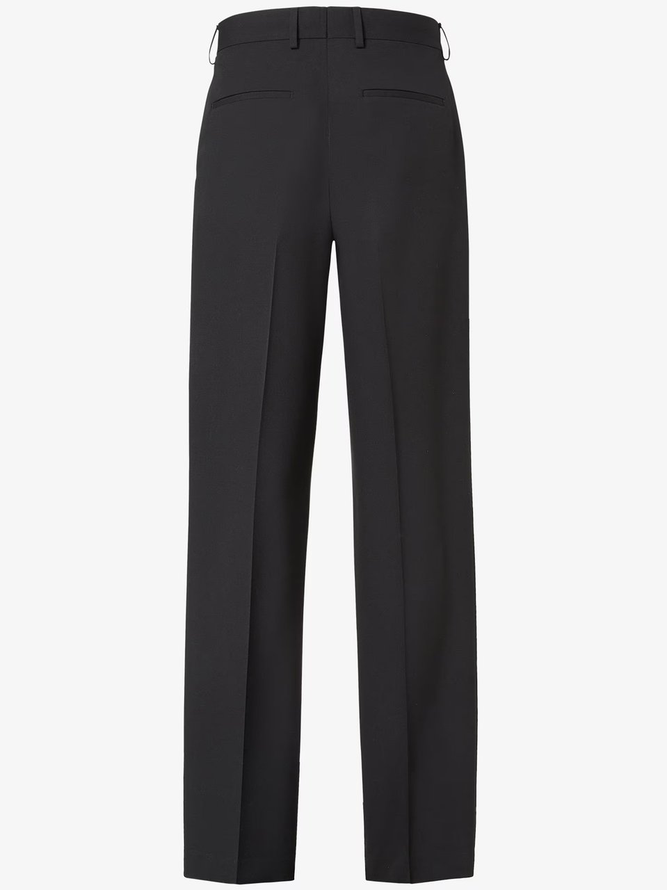 Fendi Classic Tailored Black Wool Straight Trousers Zwart