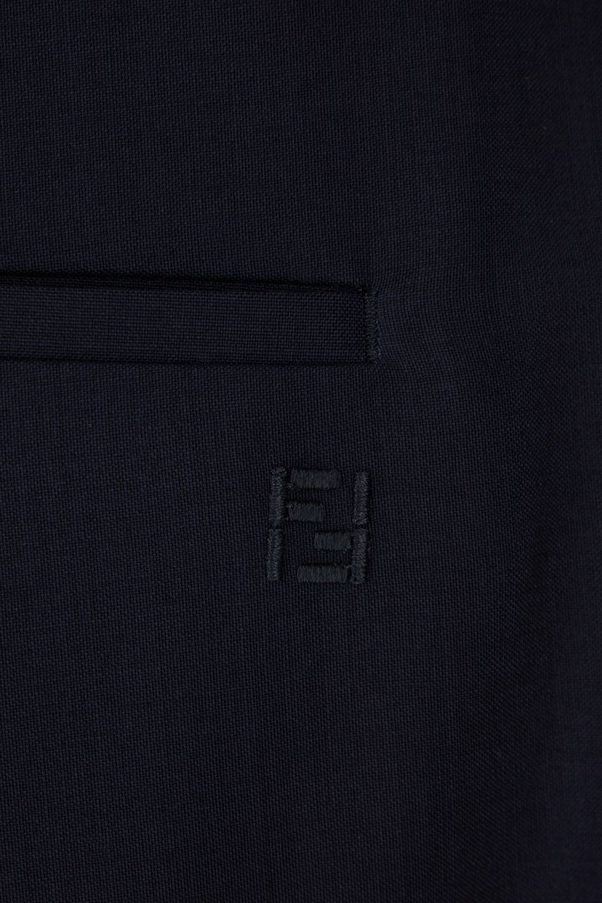Fendi Fendi Navy blue twill pant Blauw