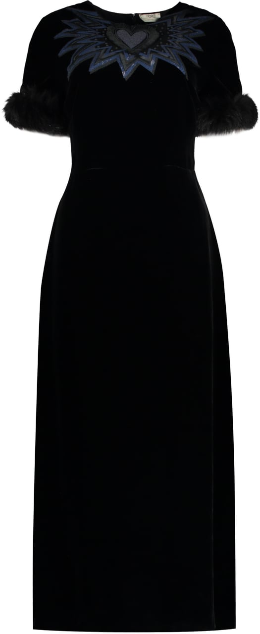 Fendi Velvet dress Zwart