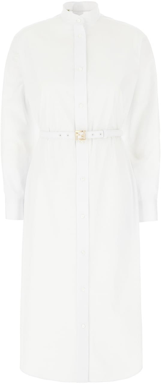 Fendi Fendi White poplin shirt dress Wit