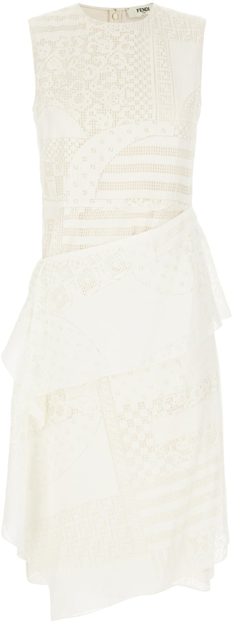 Fendi Fendi Ivory viscose blend dress Neutraal