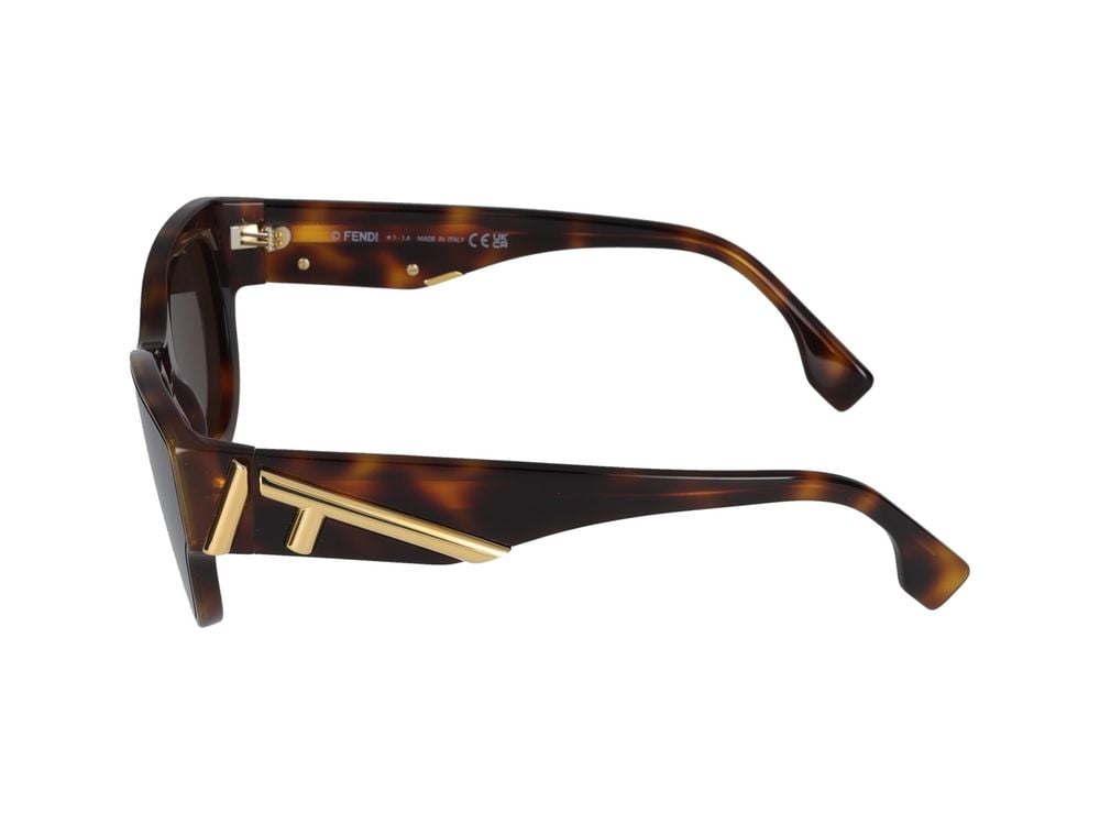 Fendi Gold Cat-Eye Frame Sunglasses Grijs