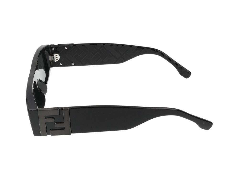Fendi Rectangular Frame Sunglasses with Bold Temples and Smooth Finish Grijs