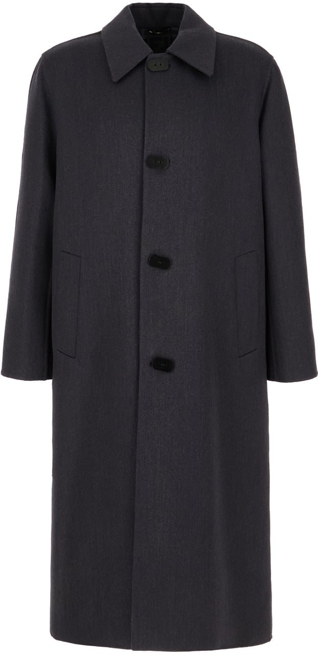 Fendi Fendi Dark grey wool blend coat Grijs