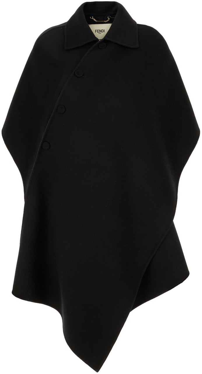 Fendi Fendi Black wool cape Zwart