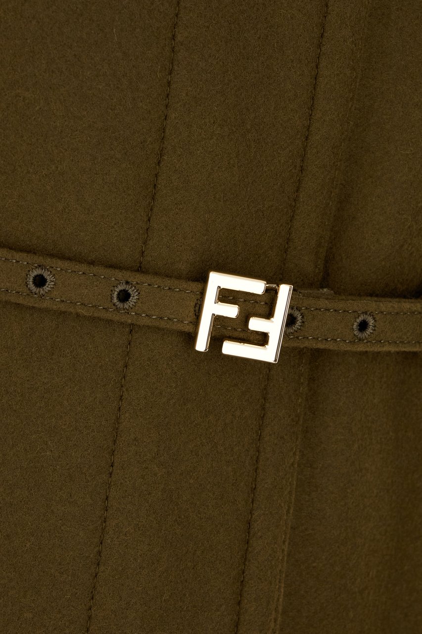 Fendi Fendi Mud wool coat Bruin