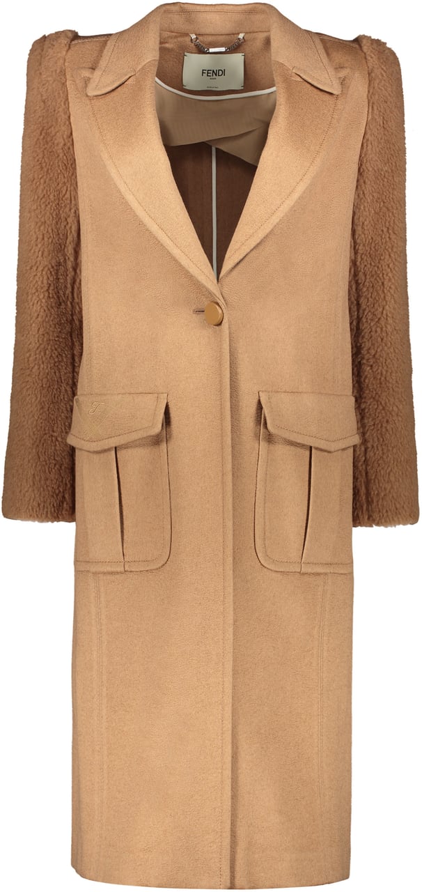 Fendi Camelwool coat Neutraal