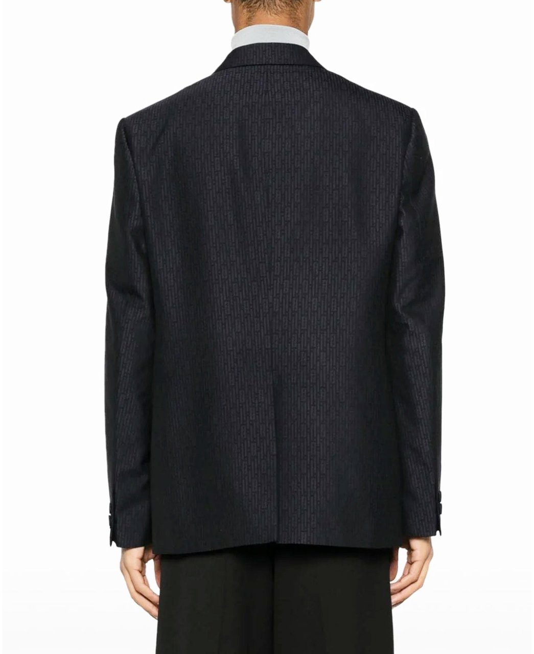 Fendi Fendi FF Motif Wool Jacket Blauw