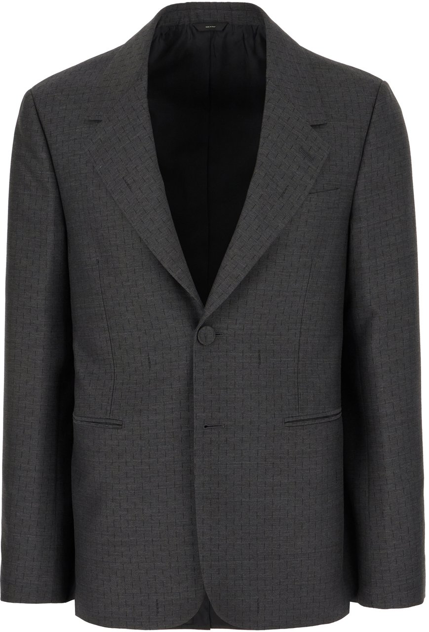 Fendi Fendi Dark grey wool blazer Grijs