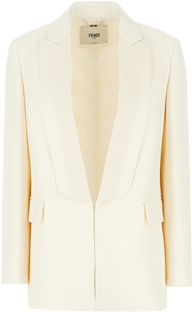 Fendi Fendi Ivory wool blend blazer Neutraal