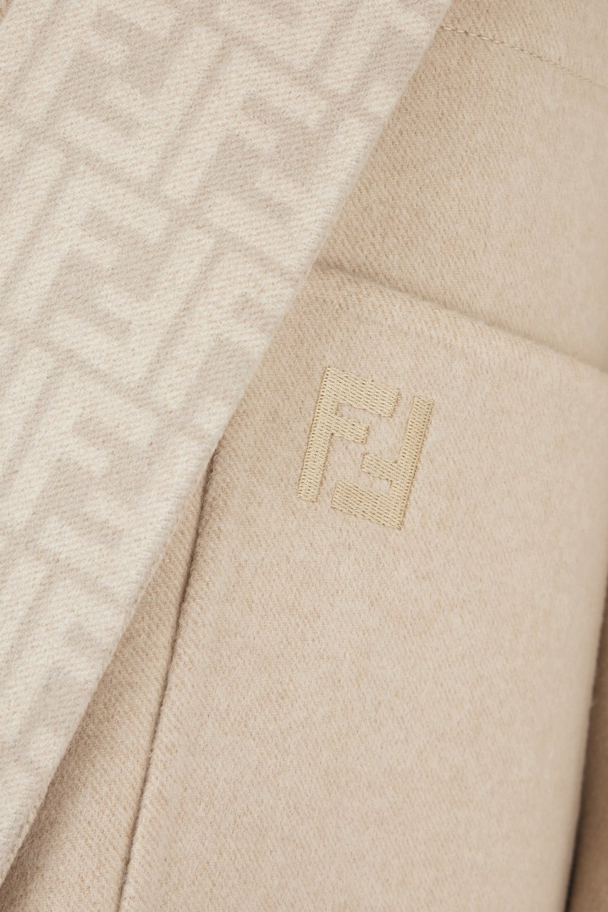 Fendi Fendi Sand wool blend jacket Neutraal