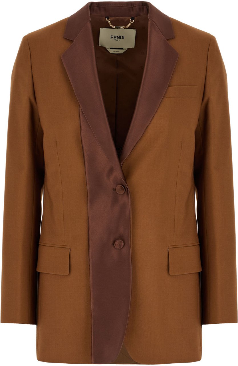 Fendi Fendi Brown wool blend blazer Bruin