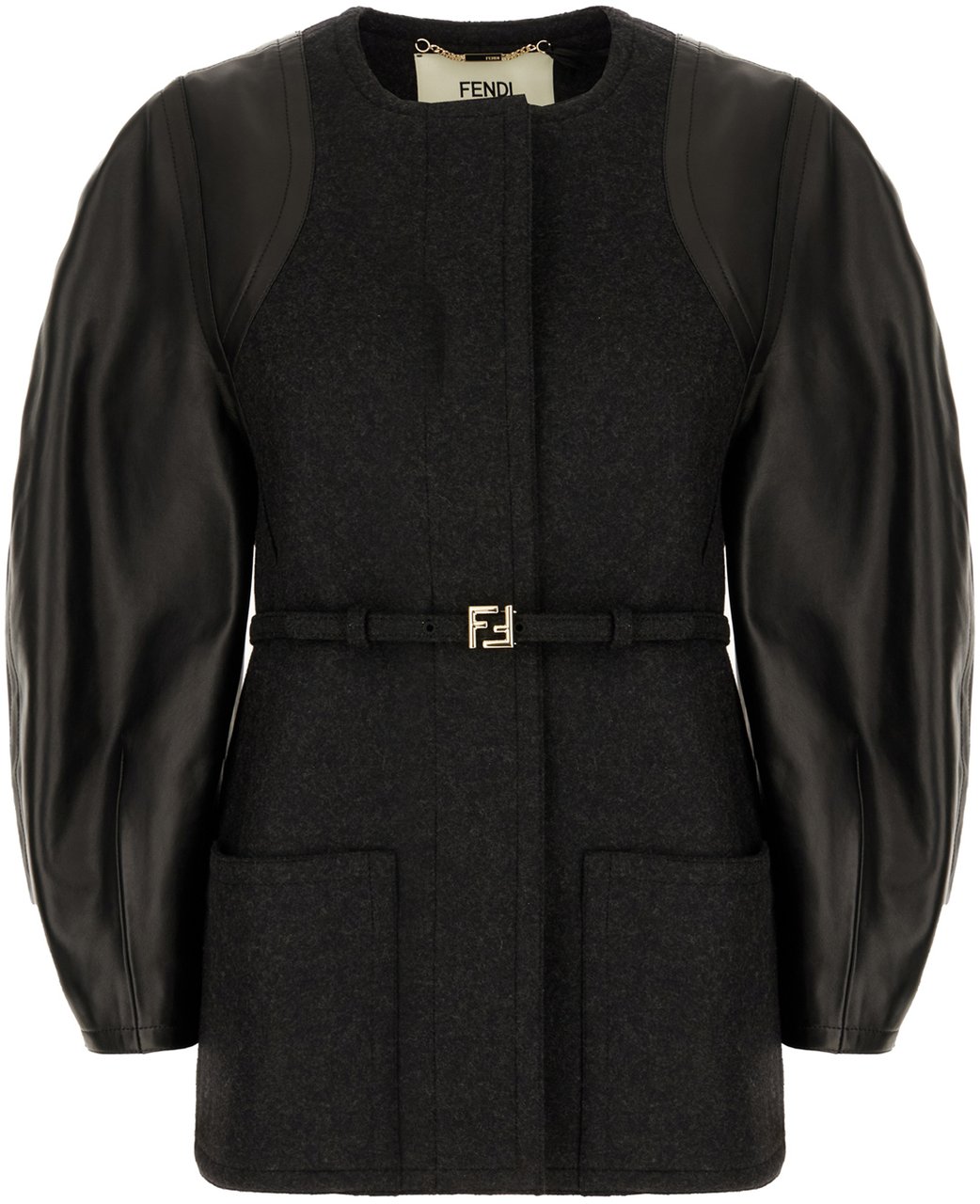 Fendi Fendi Charcoal wool jacket Zwart