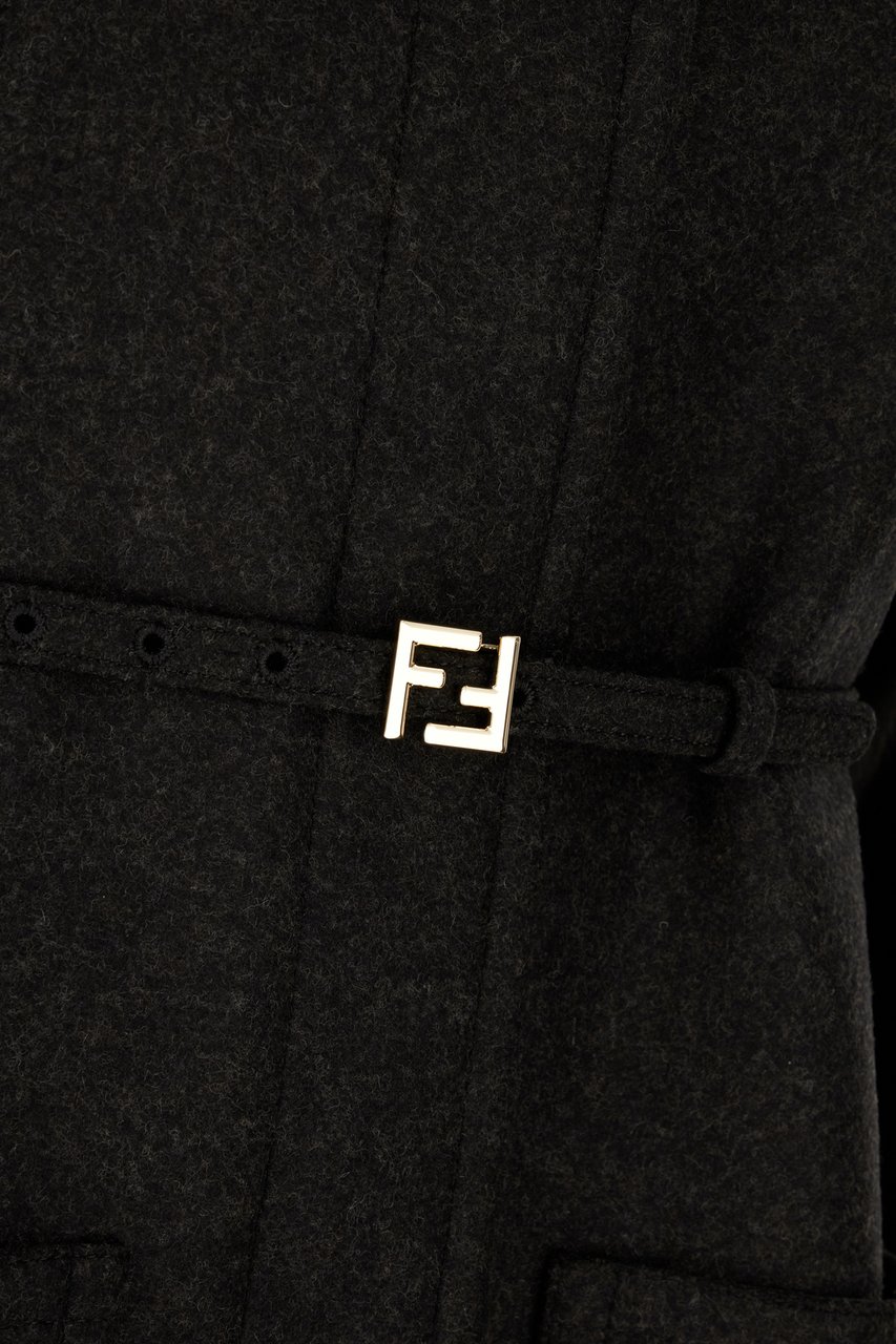 Fendi Fendi Charcoal wool jacket Zwart