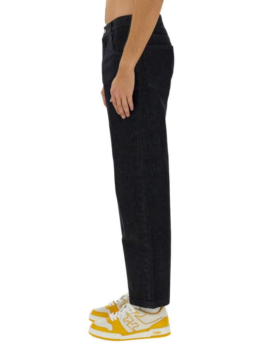 Fendi Relaxed Fit Straight Leg Denim Jeans Zwart