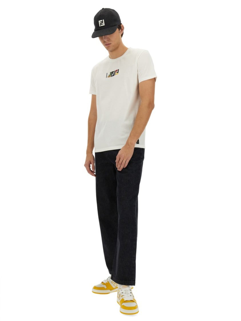 Fendi Relaxed Fit Straight Leg Denim Jeans Zwart