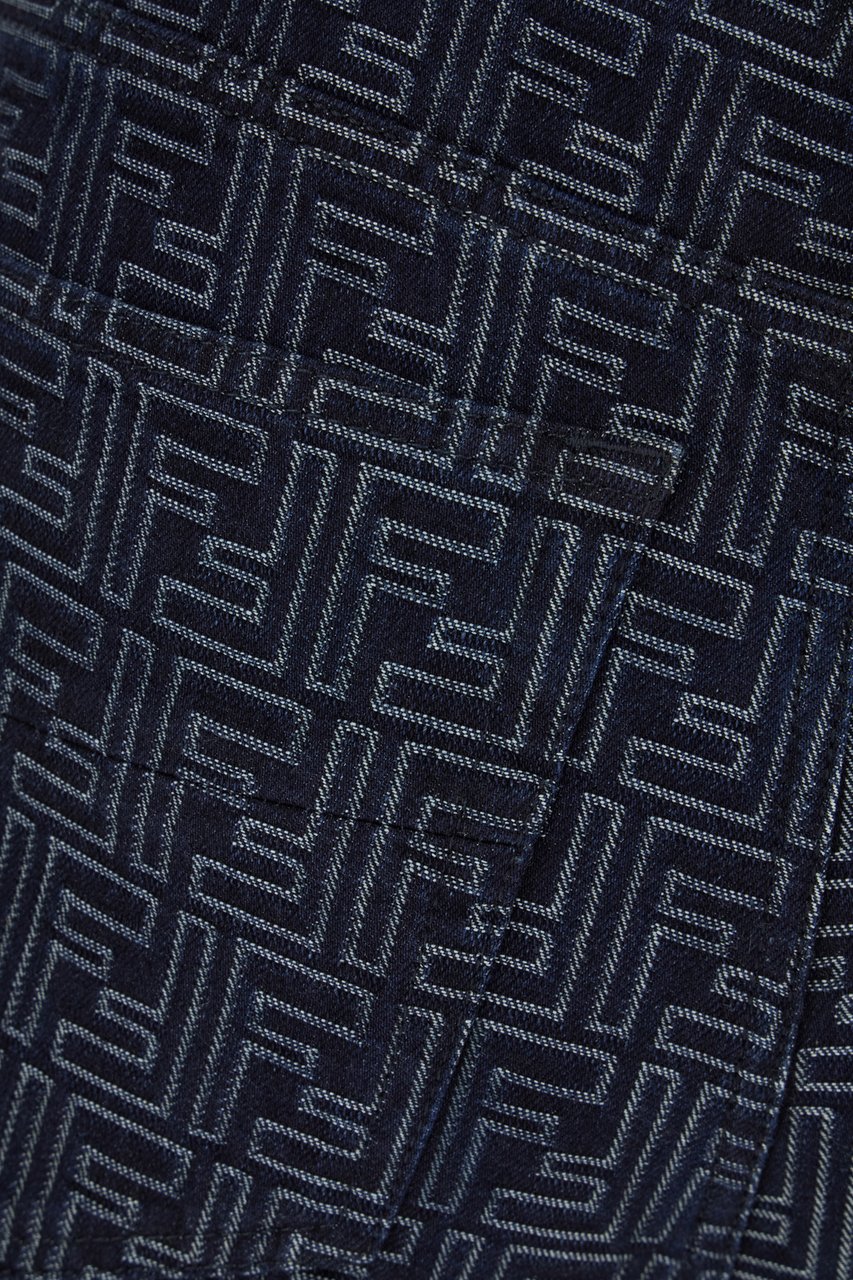 Fendi Fendi Embroidered denim bermuda shorts Blauw