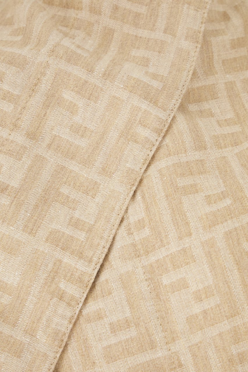 Fendi Fendi Sand linen blend jacket Neutraal