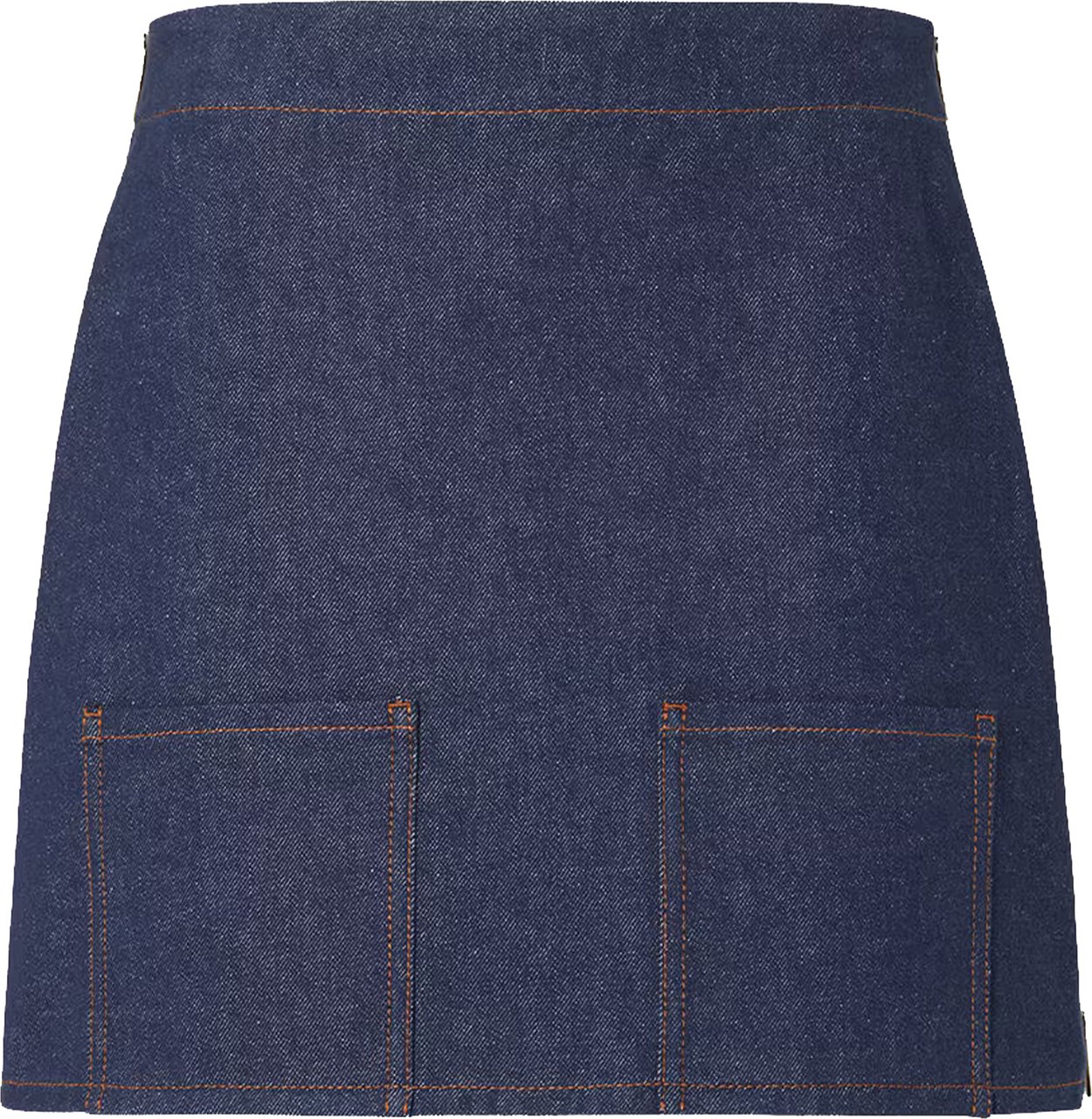 Fendi FF Reverse Den Indigo Denim Mini Skirt Grijs