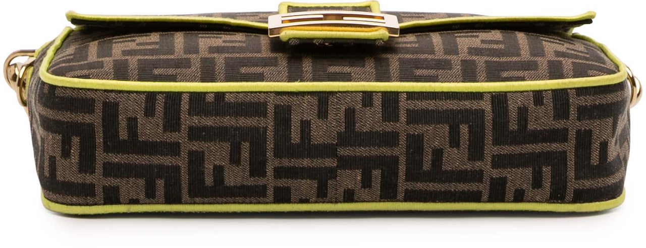 Fendi Zucca Embroidered Canvas Baguette Satchel Bruin