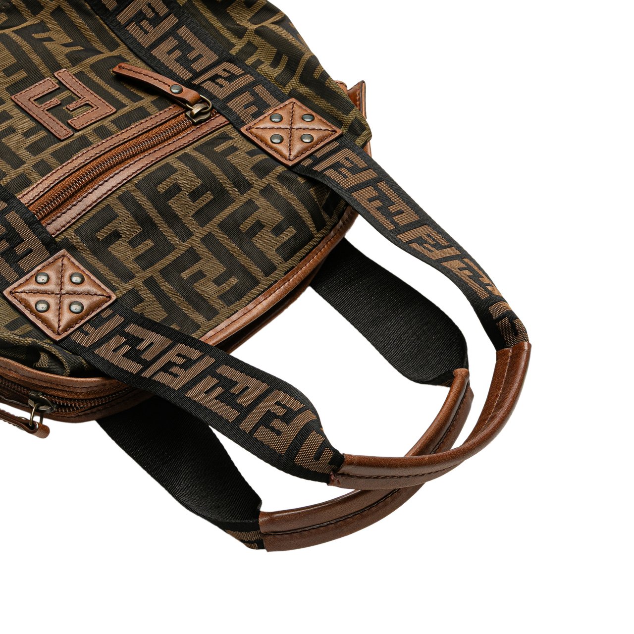 Fendi Zucca Canvas FF Handbag Bruin