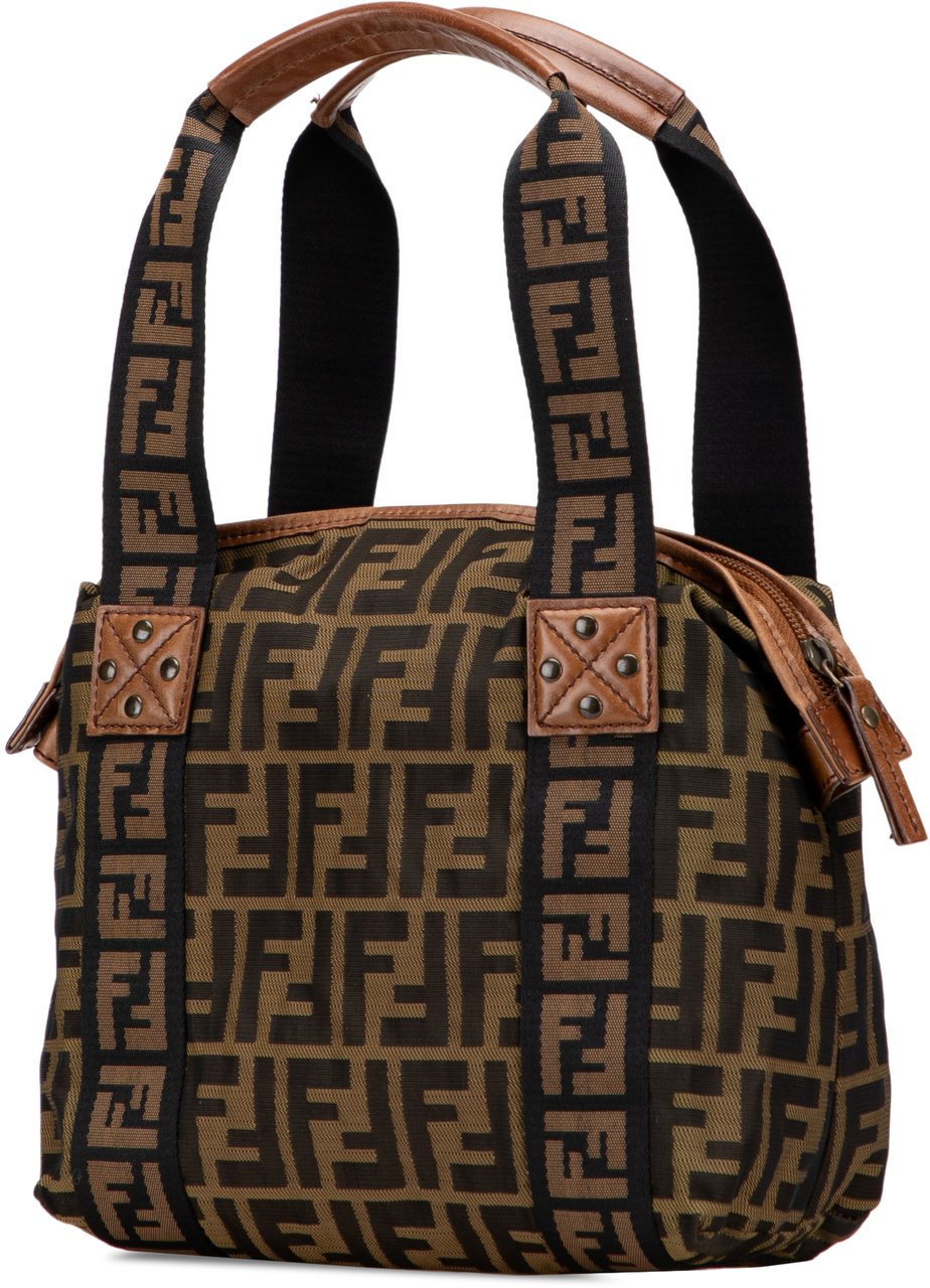 Fendi Zucca Canvas FF Handbag Bruin
