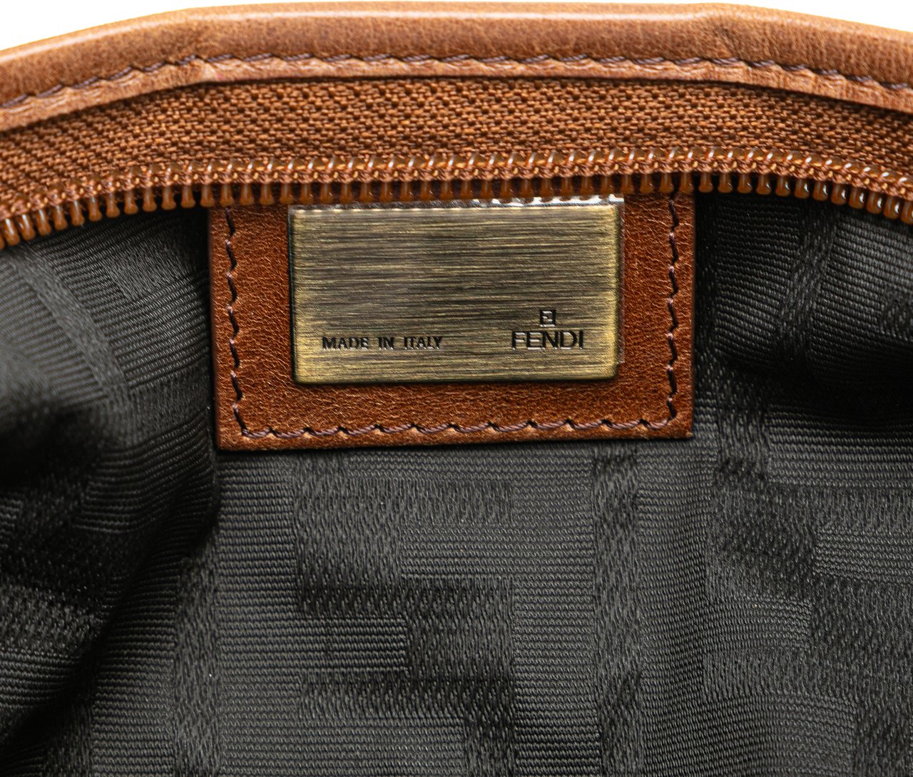 Fendi Zucca Canvas FF Handbag Bruin