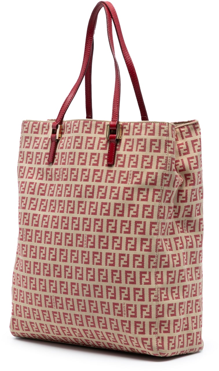 Fendi Zucchino Canvas Tote Bruin