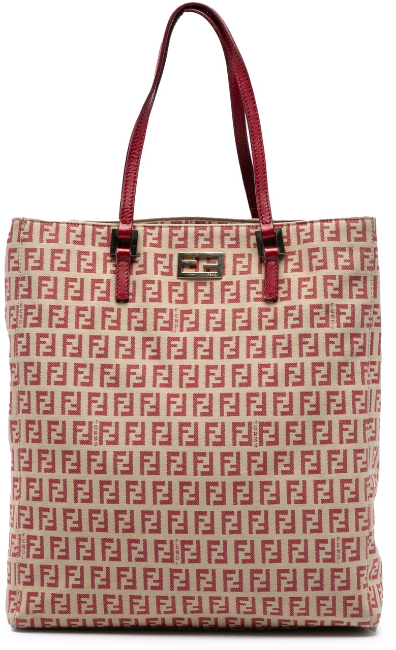 Fendi Zucchino Canvas Tote Bruin