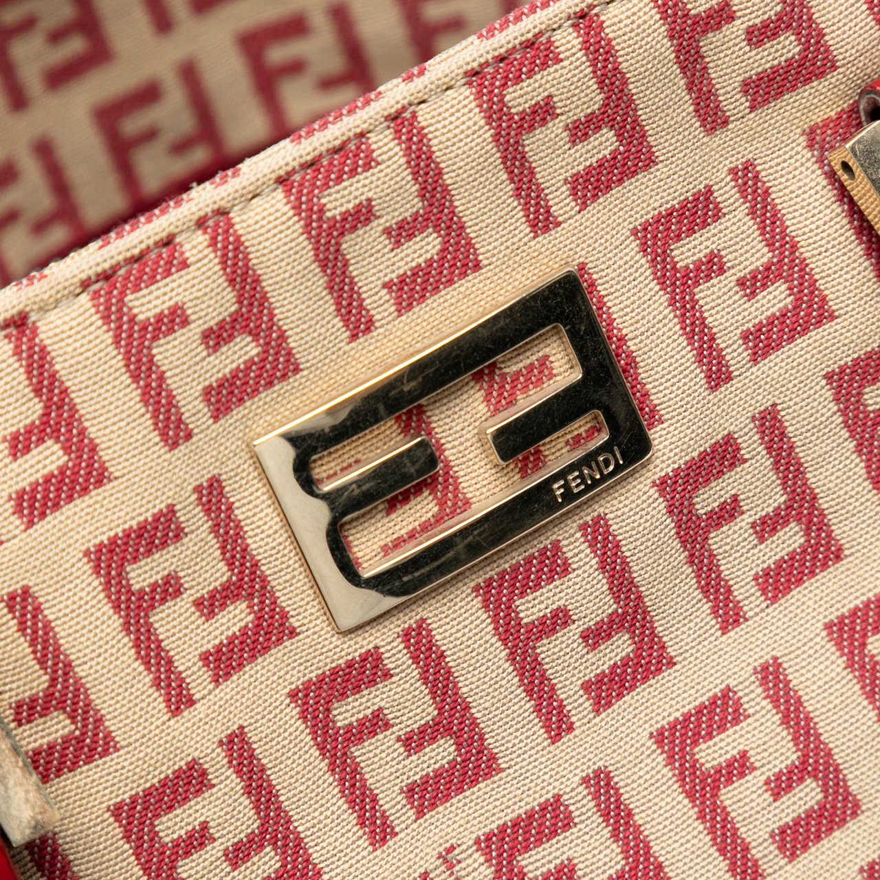 Fendi Zucchino Canvas Tote Bruin
