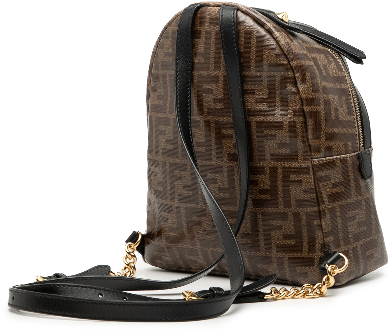 Fendi Zucca Coated Canvas FF 1974 Backpack Bruin