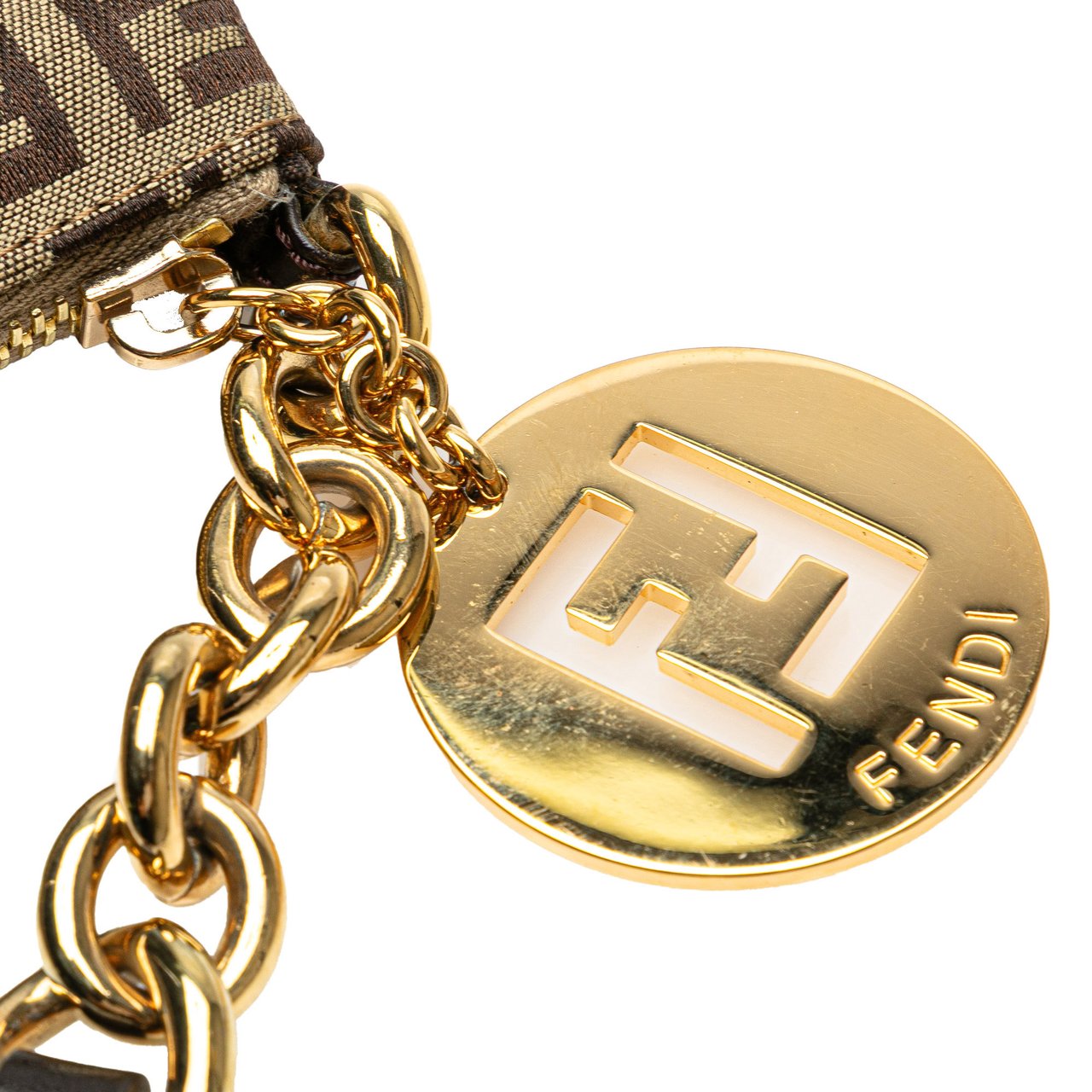Fendi Zucchino Canvas Forever Crossbody Bruin