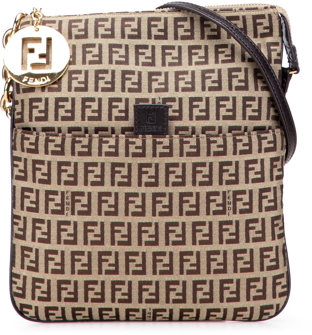 Fendi Zucchino Canvas Forever Crossbody Bruin