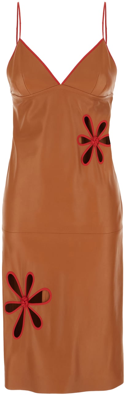 Fendi Caramel leather dress Bruin