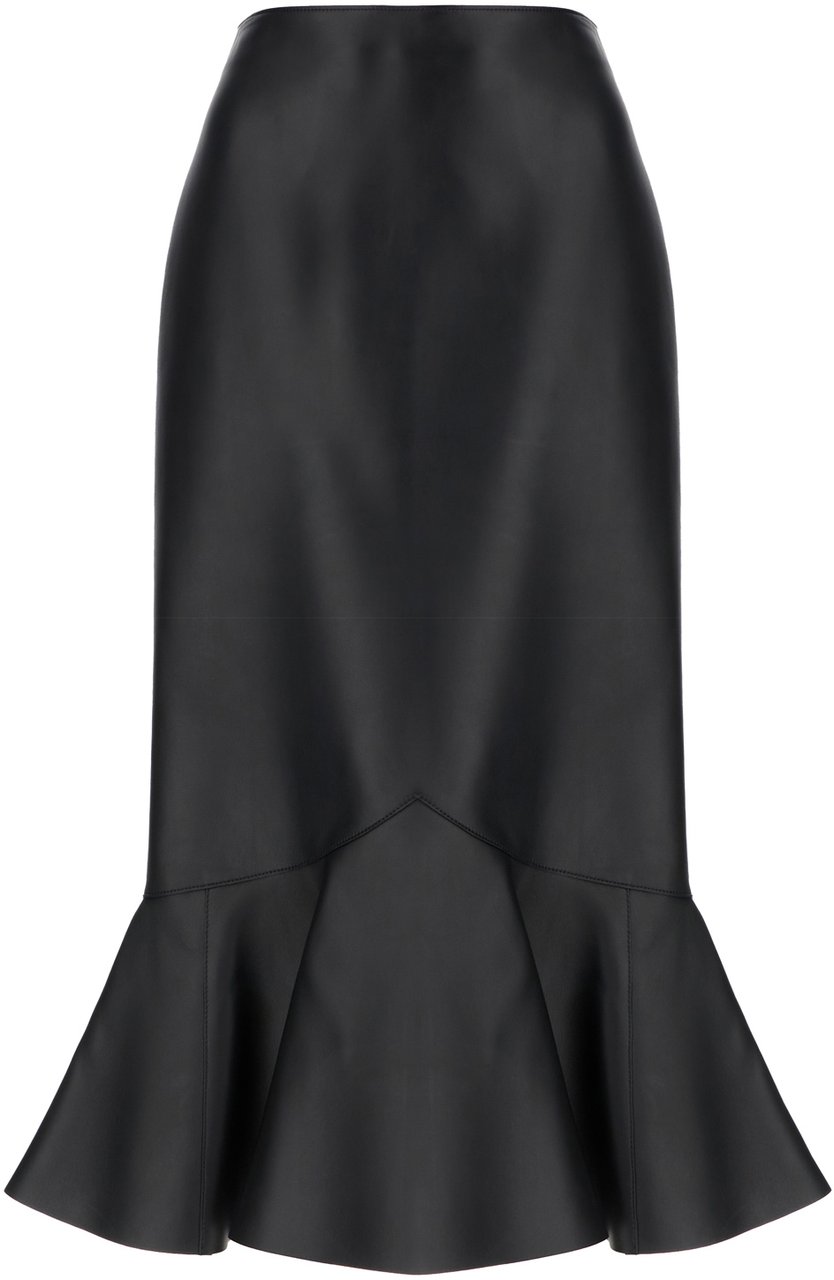 Fendi Fendi Black nappa leather skirt Zwart