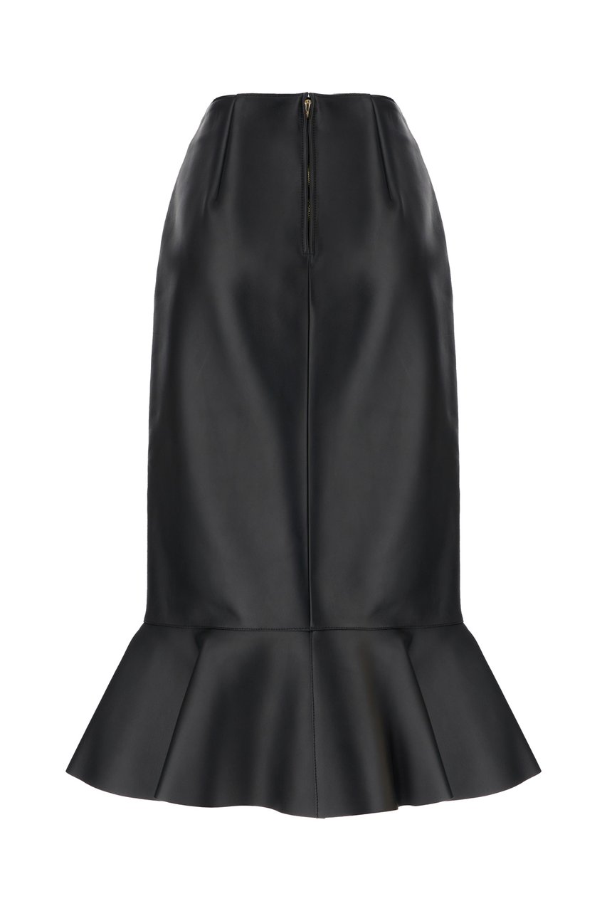 Fendi Fendi Black nappa leather skirt Zwart