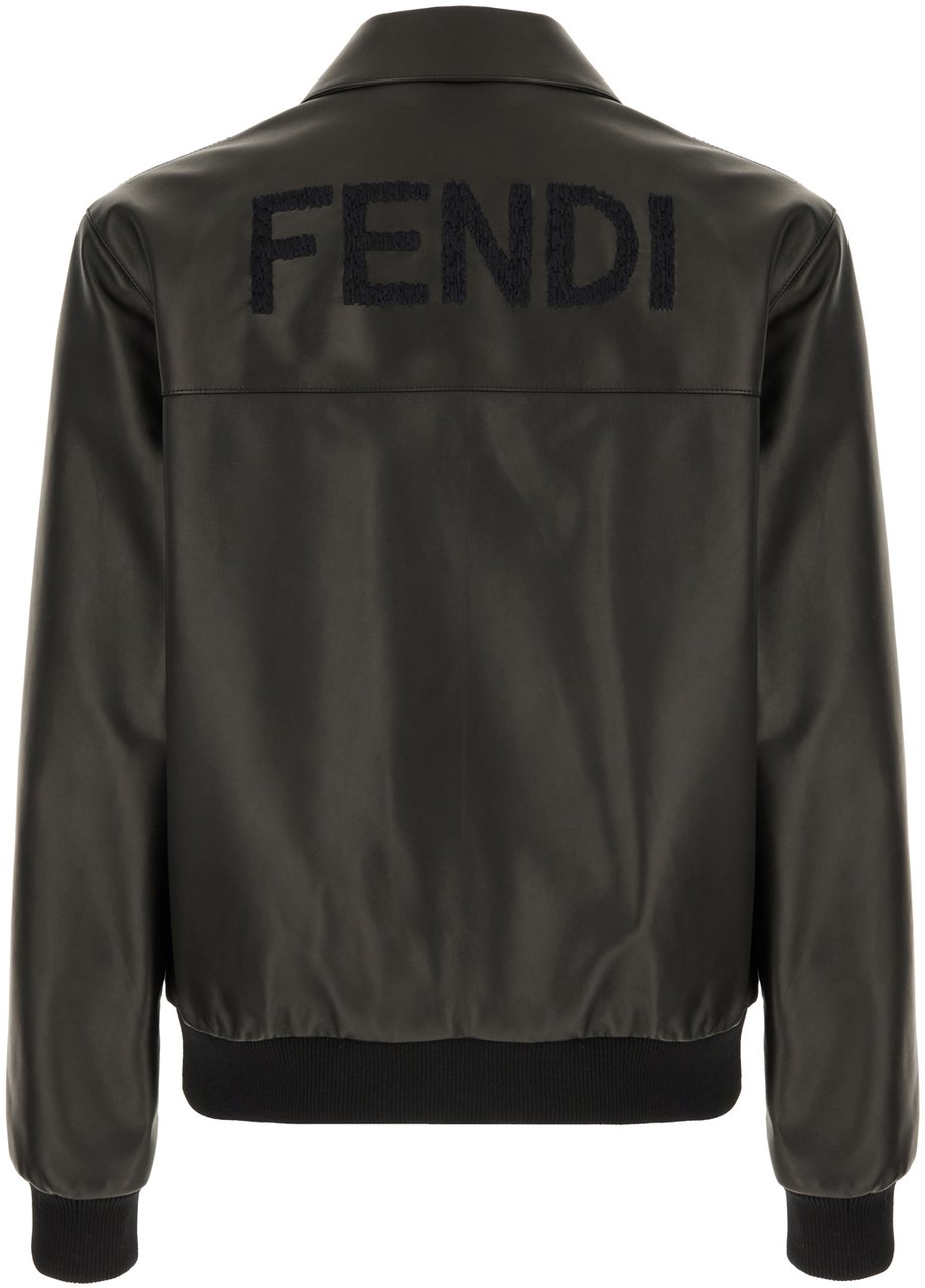 Fendi Fendi Black leather jacket Zwart