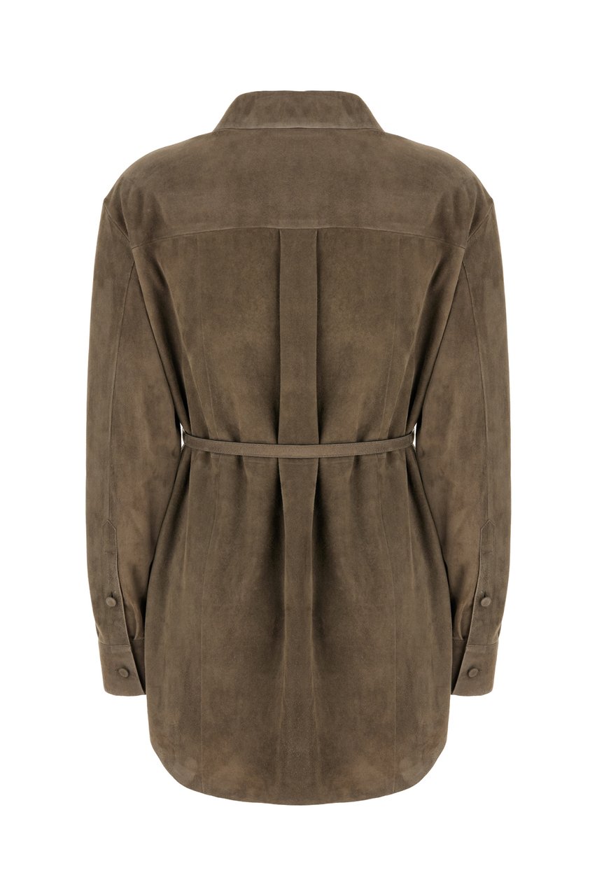 Fendi Fendi Dark grey suede shirt Grijs