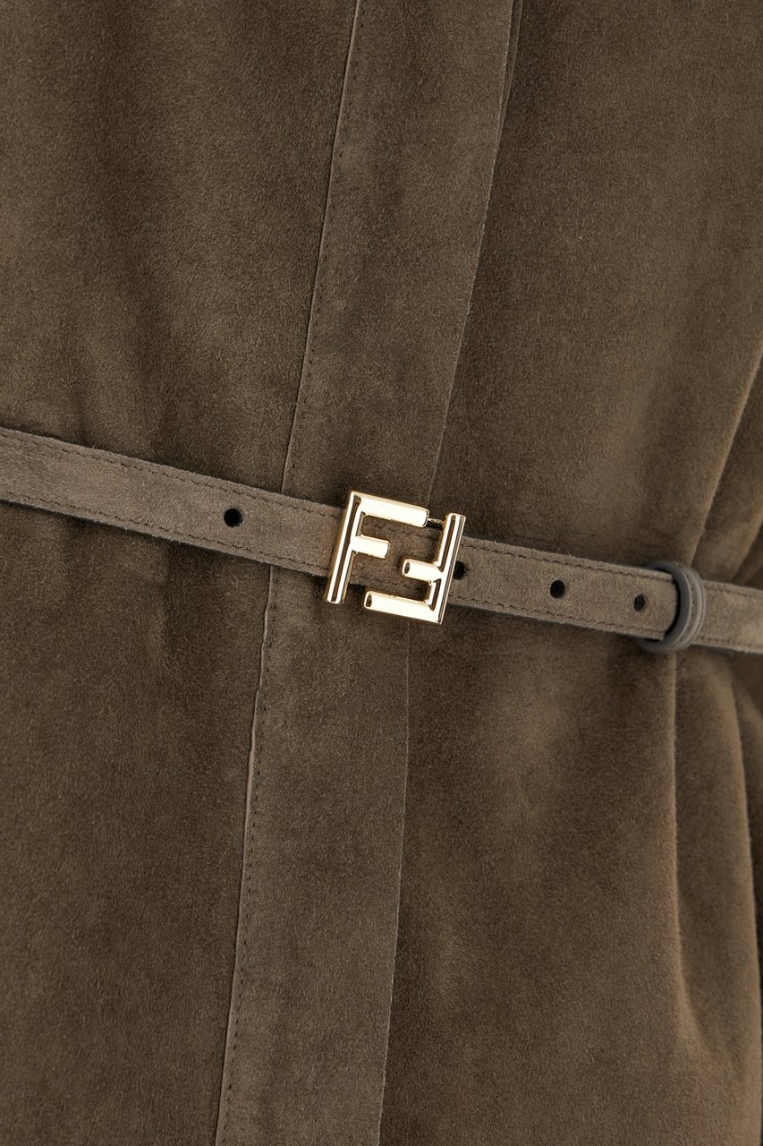 Fendi Fendi Dark grey suede shirt Grijs