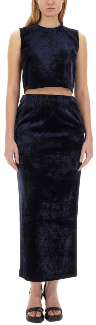 Fendi Black Slim-Fit Long Skirt Zwart