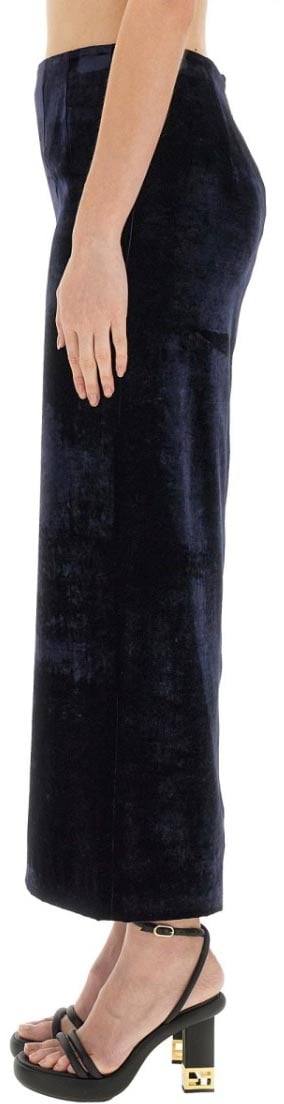 Fendi Black Slim-Fit Long Skirt Zwart