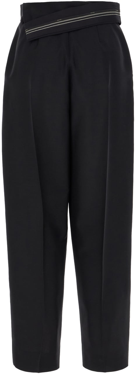 Fendi Fendi Black mohair blend Kid pants Zwart