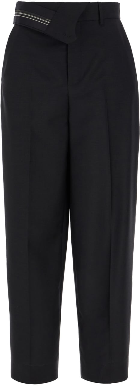 Fendi Fendi Black mohair blend Kid pants Zwart