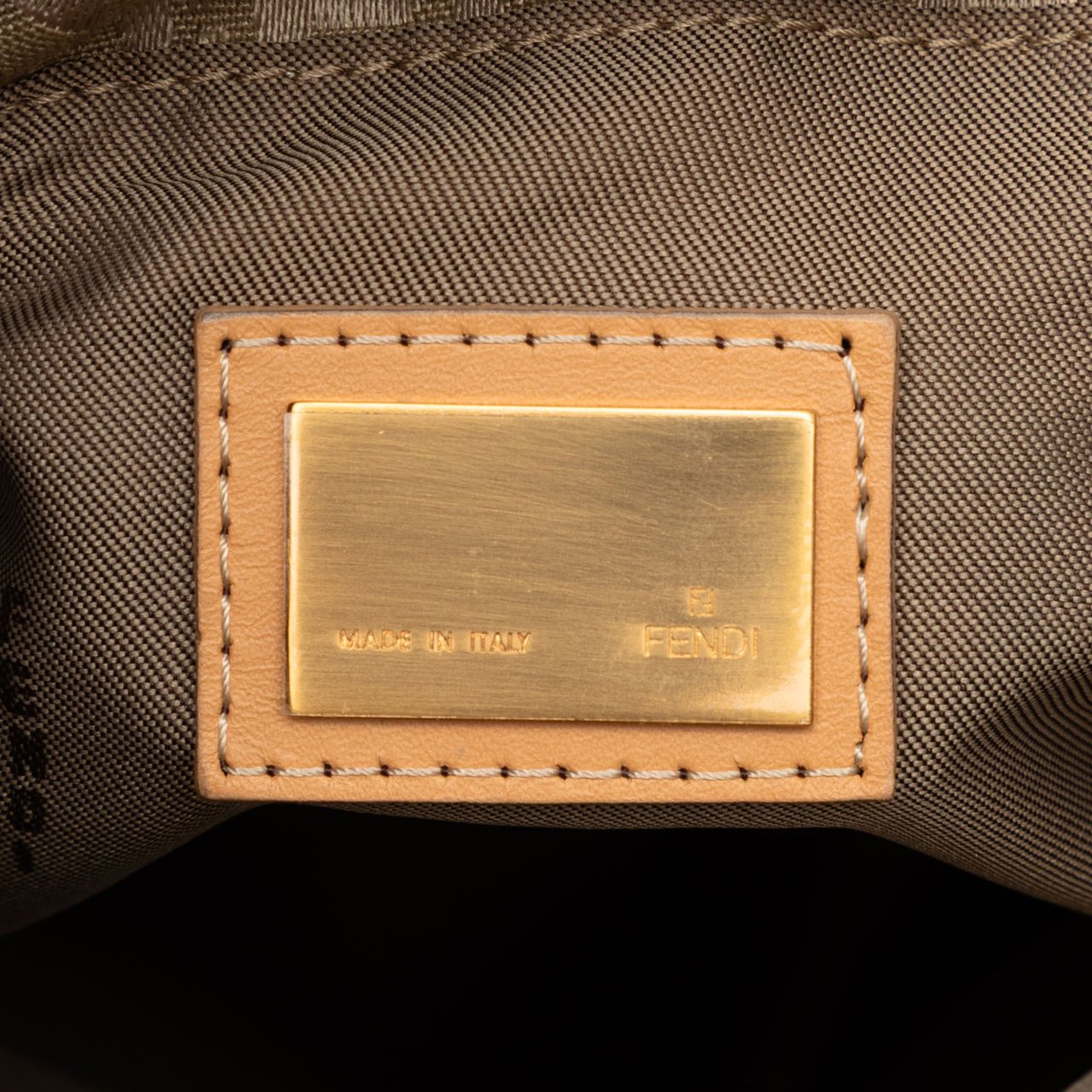 Fendi Zucchino Canvas Tote Bruin