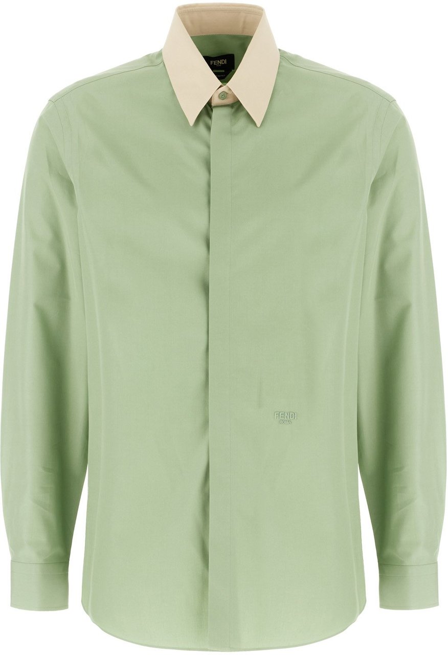 Fendi Fendi Pastel pink poplin shirt Groen