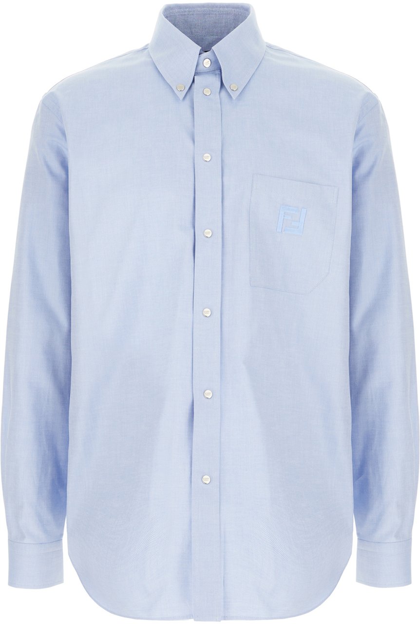 Fendi Fendi Light blue oxford shirt Lichtblauw