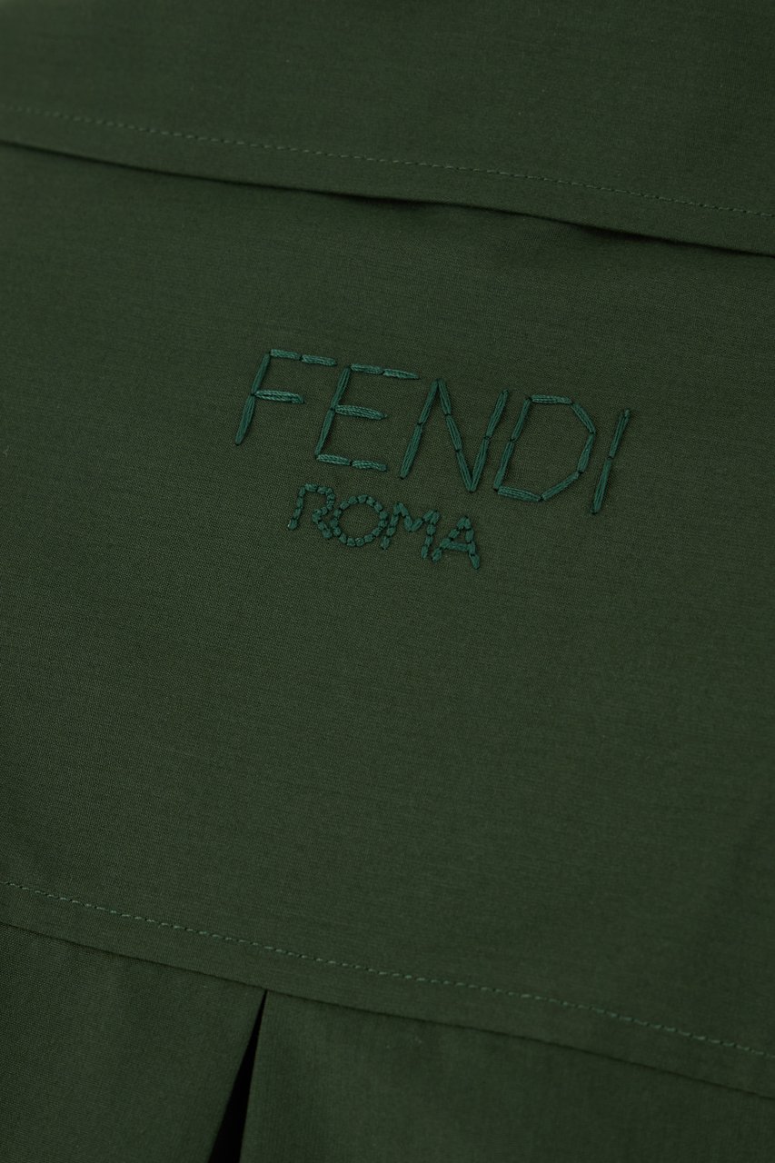 Fendi Fendi Bottle green cotton shirt Groen