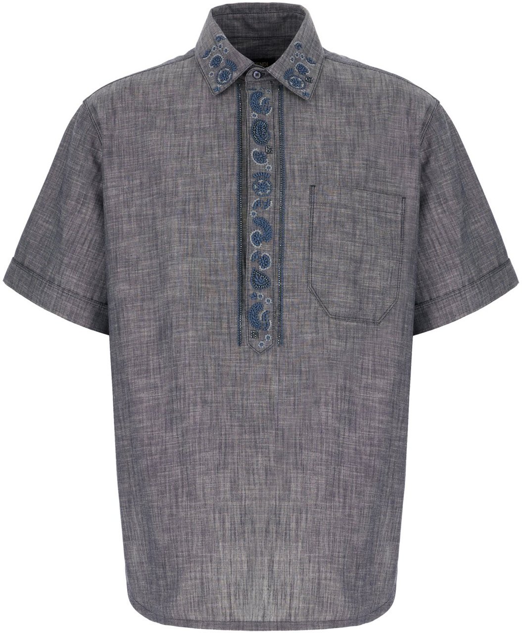 Fendi Fendi Melange grey cotton shirt Grijs